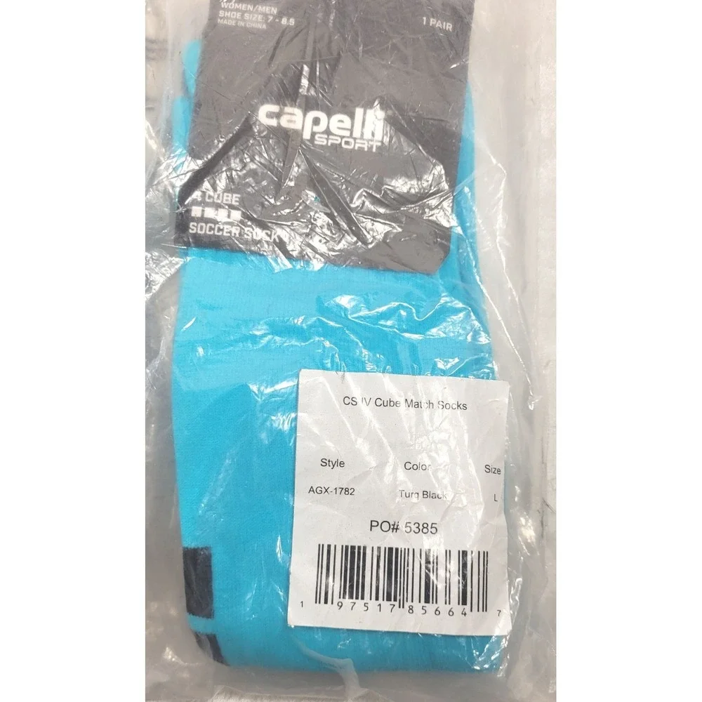 LOT: 6 Pairs Capelli Sport Soccer Socks - Marled & 4-Cube - Unisex Size Large